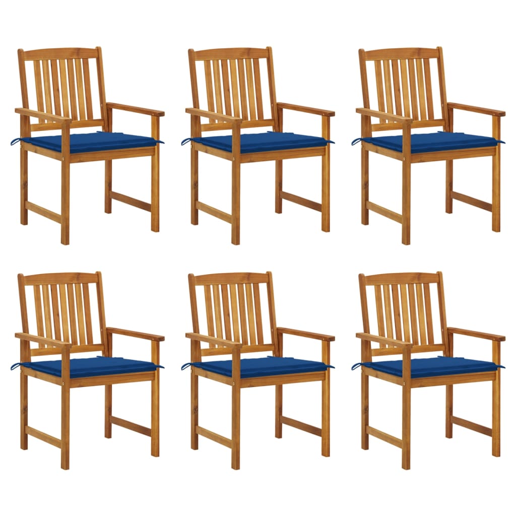 Cadeiras de jardim com almofadões 6 pcs acácia maciça