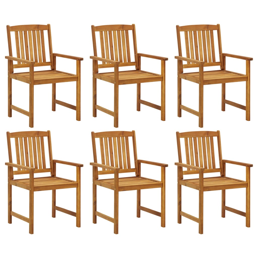 Cadeiras de jardim com almofadões 6 pcs acácia maciça - Image 3