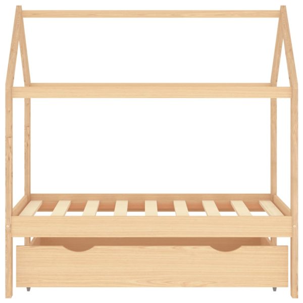 Estrutura de cama para crianças c/ gaveta 70x140cm pinho maciço - Image 2