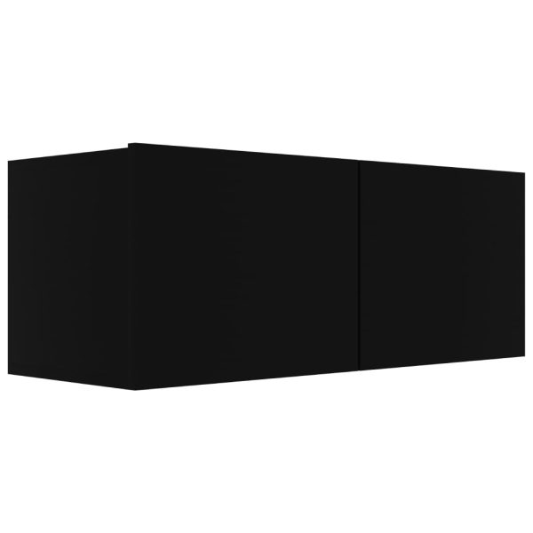 Móveis de TV 3 pcs derivados de madeira preto - Image 3