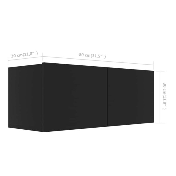 Móveis de TV 3 pcs derivados de madeira preto - Image 5