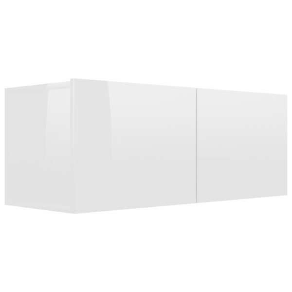 Móveis de TV 3 pcs derivados de madeira branco brilhante - Image 3