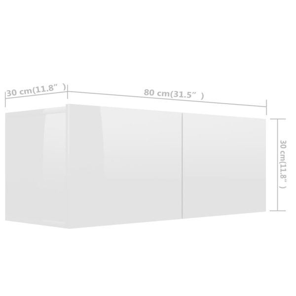 Móveis de TV 3 pcs derivados de madeira branco brilhante - Image 5