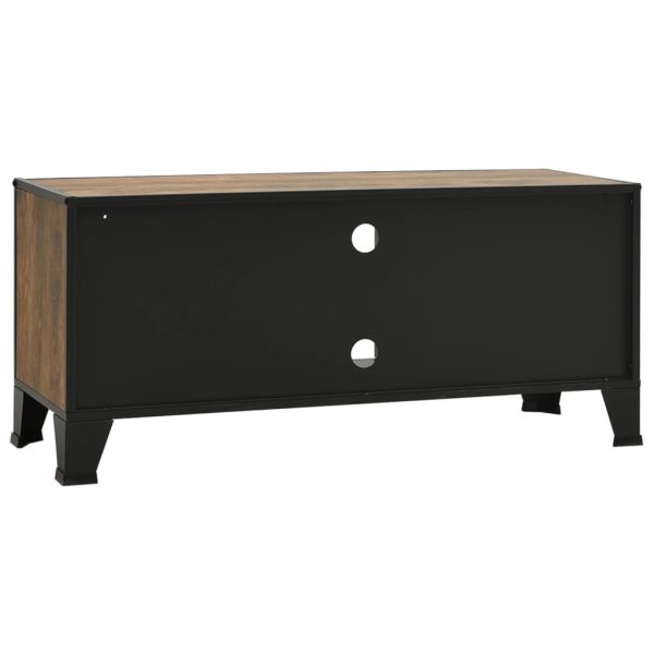 Móvel de TV 105x36x47 cm metal e MDF castanho rústico - Image 4