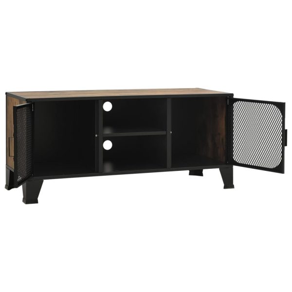 Móvel de TV 105x36x47 cm metal e MDF castanho rústico - Image 5