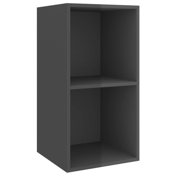 3pcs conjunto de móveis de TV derivados madeira cinza brilhante - Image 3