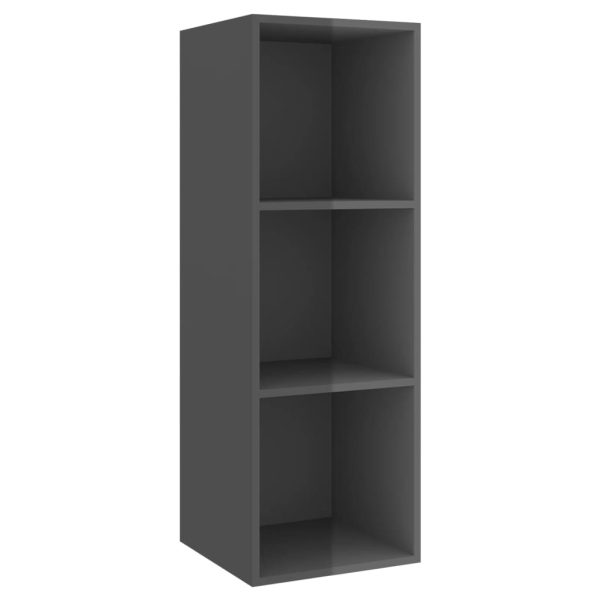 3pcs conjunto de móveis de TV derivados madeira cinza brilhante - Image 4