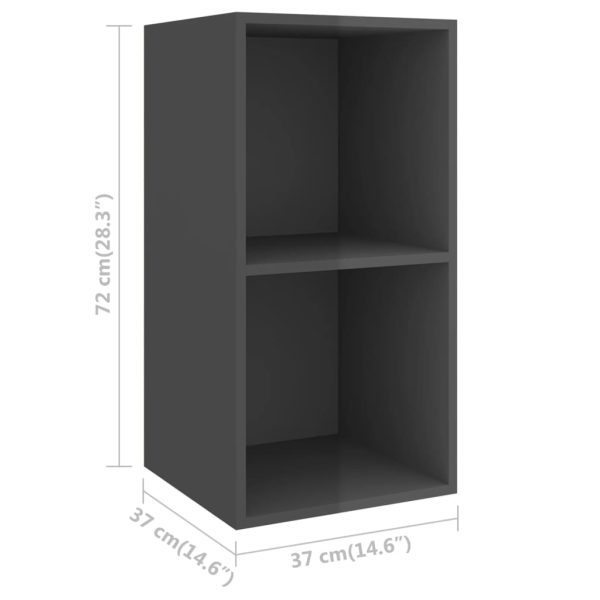 3pcs conjunto de móveis de TV derivados madeira cinza brilhante - Image 5