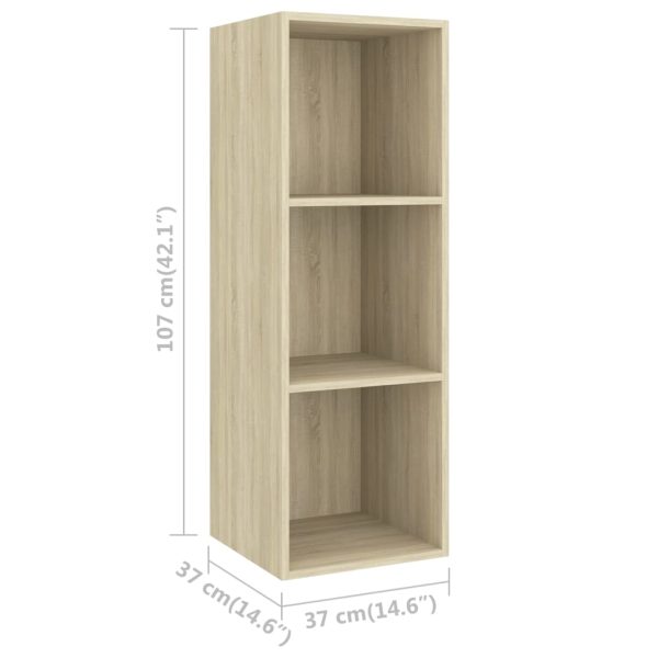 3 pcs conjunto móveis de TV derivados madeira carvalho sonoma - Image 5