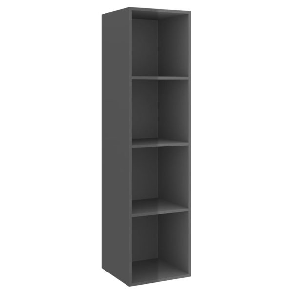 2 pcs conjunto móveis de TV derivados madeira cinza brilhante - Image 4
