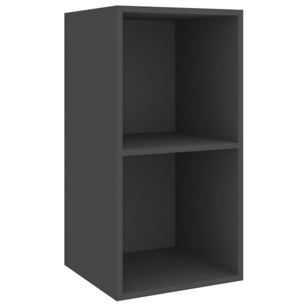 Armários de parede para TV 4 pcs derivados de madeira cinzento - Image 3