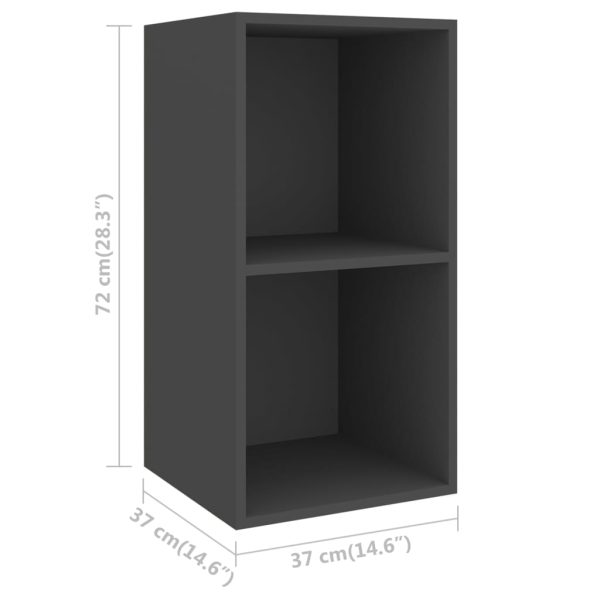 Armários de parede para TV 4 pcs derivados de madeira cinzento - Image 4