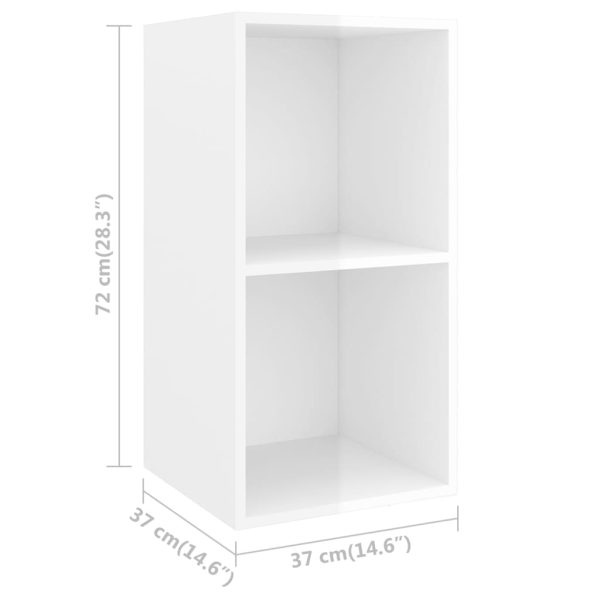 Armários de parede TV 4 pcs derivados madeira branco brilhante - Image 4
