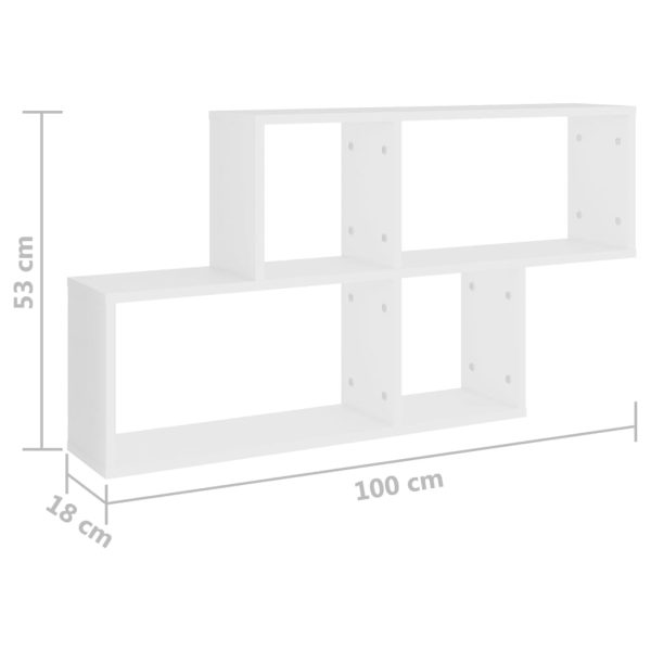 Estante de parede 100x18x53 cm derivados de madeira branco - Image 5