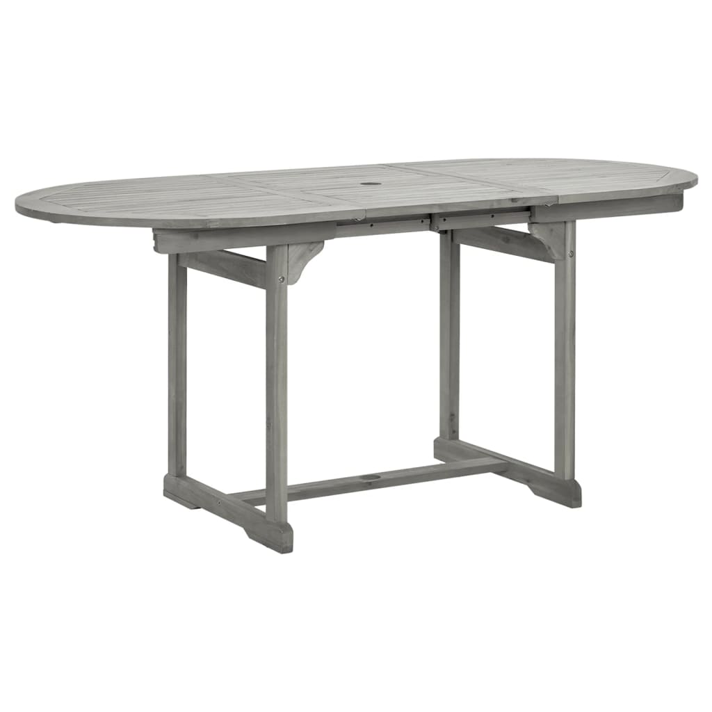 Mesa de jantar p/ jardim (120-170)x80x75 cm acácia maciça - Image 2
