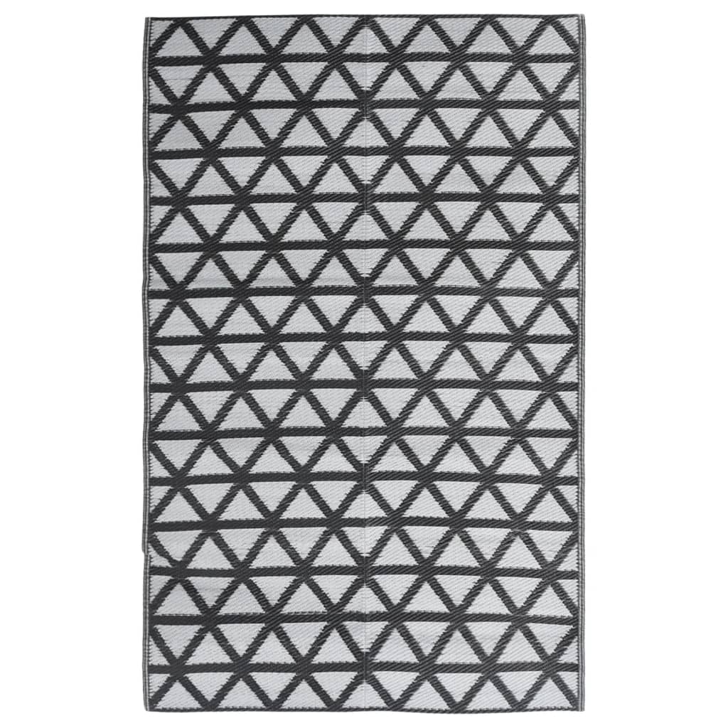 Tapete de exterior 140x200 cm PP preto - Image 2