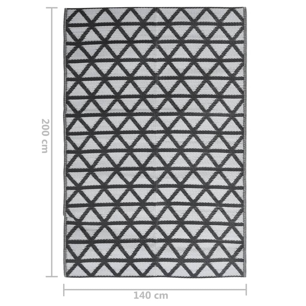 Tapete de exterior 140x200 cm PP preto - Image 7