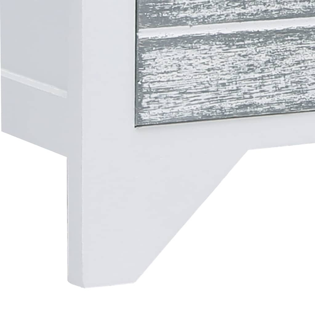 Móvel de TV 108x30x40 cm madeira paulownia branco e cinzento - Image 7