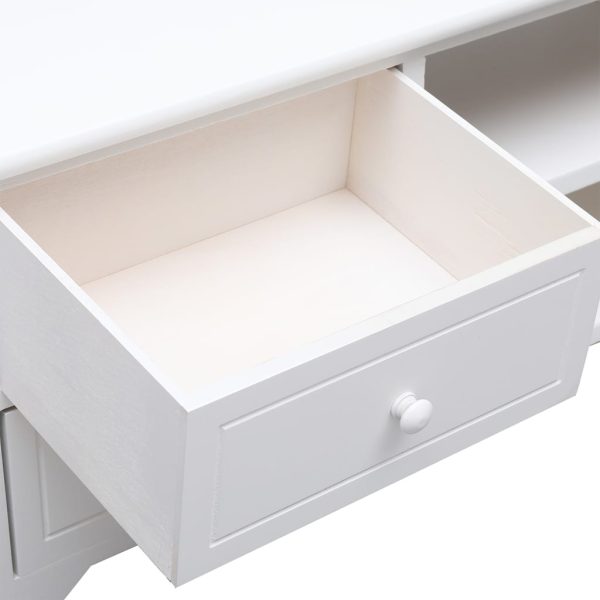 Móvel de TV 108x30x40 cm madeira paulownia maciça branco - Image 6