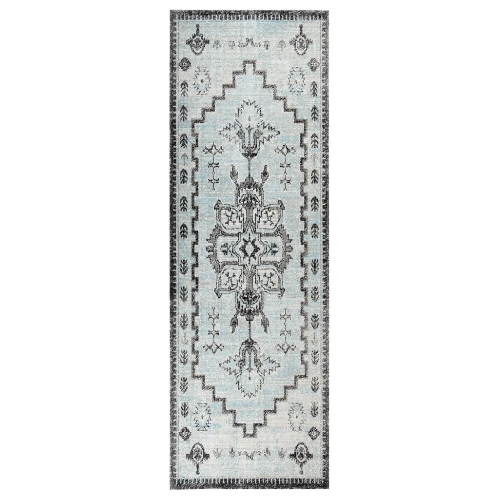 Tapete de exterior tecelagem lisa 80x250 cm verde e cinzento