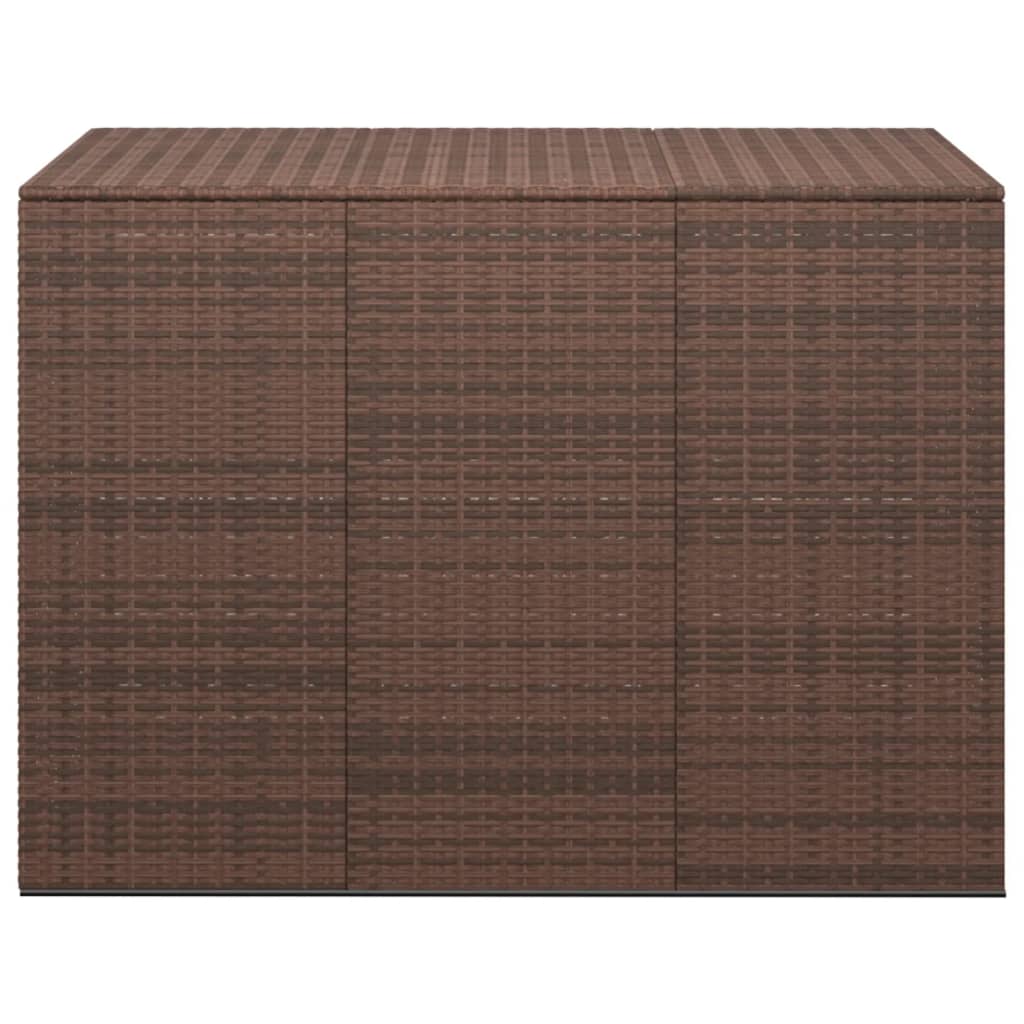 Caixa para almofadões de jardim 145x100x103 cm vime PE castanho - Image 2