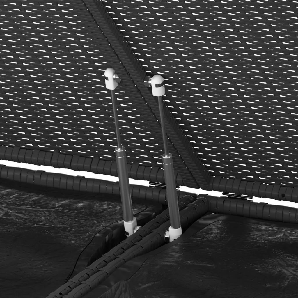 Caixa para almofadões de jardim 291x100,5x104 cm vime PE preto - Image 4