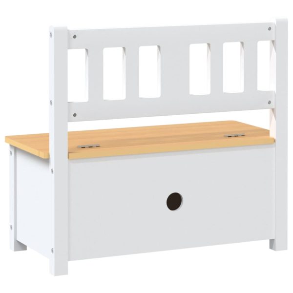 Banco de arrumação infantil 60x30x55 cm MDF branco e bege - Image 4