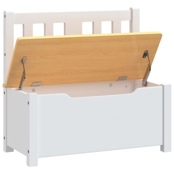 Banco de arrumação infantil 60x30x55 cm MDF branco e bege - Image 5