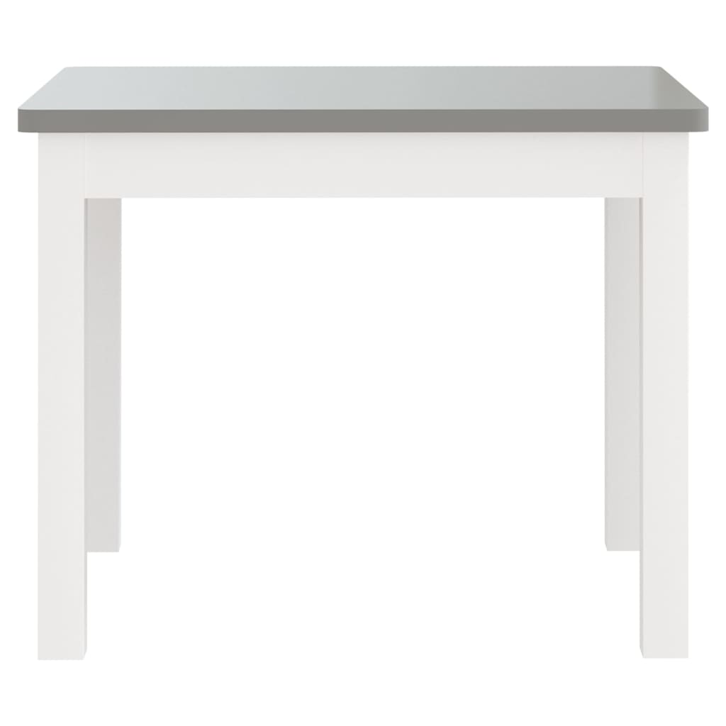 3 pcs conjunto mesa e cadeiras infantil MDF branco e cinzento - Image 6