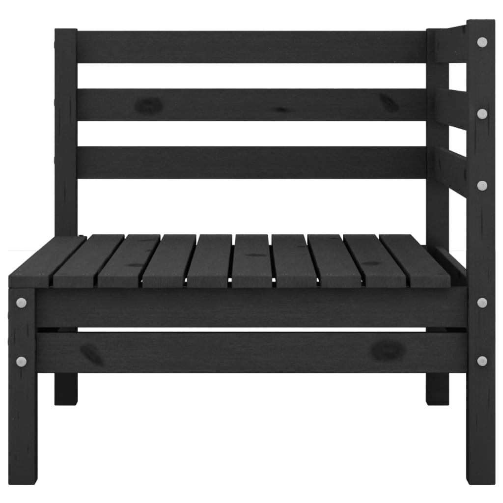 3 pcs conjunto lounge de jardim pinho maciço preto - Image 3