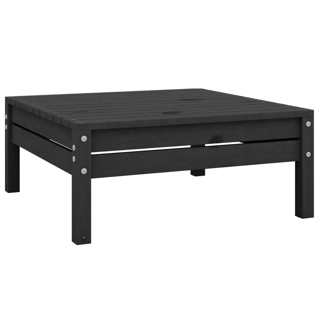 3 pcs conjunto lounge de jardim pinho maciço preto - Image 6