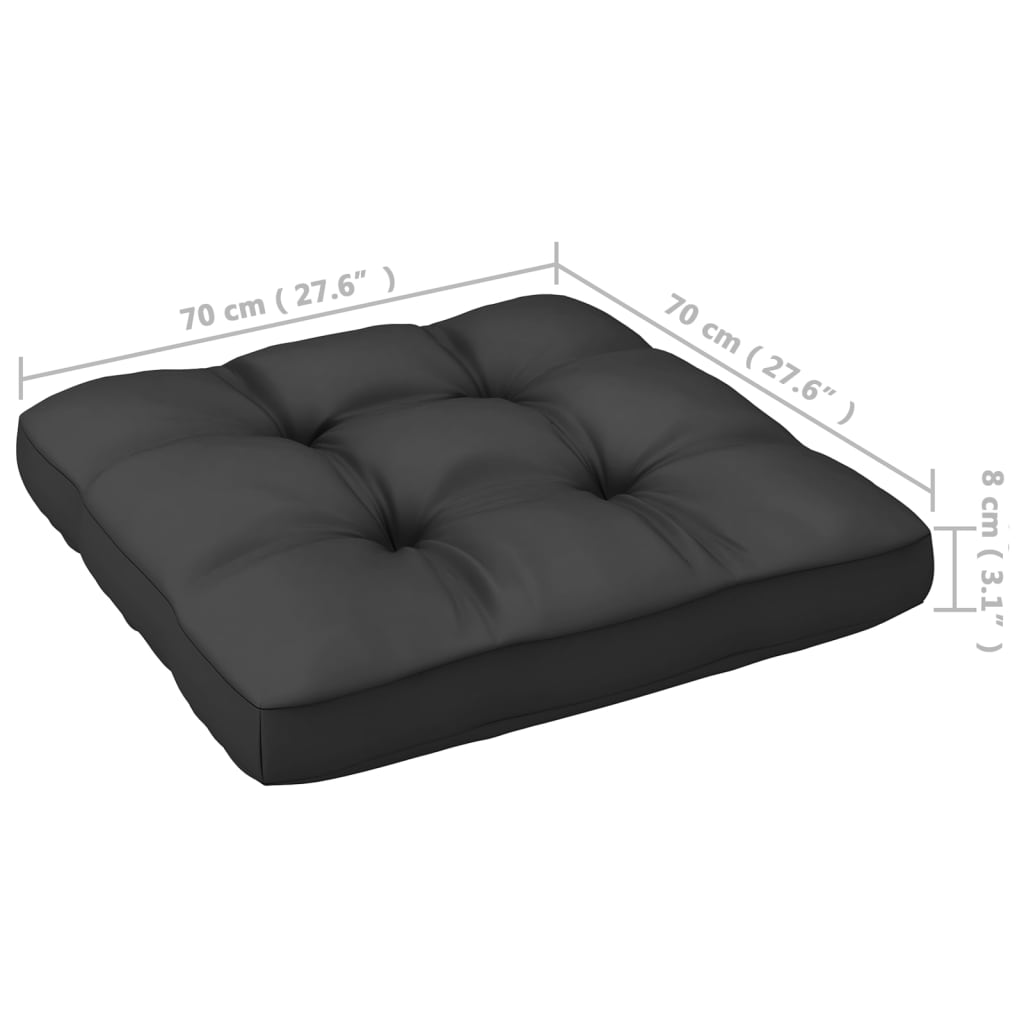 4 pcs conjunto lounge de jardim com almofadões pinho maciço - Image 7
