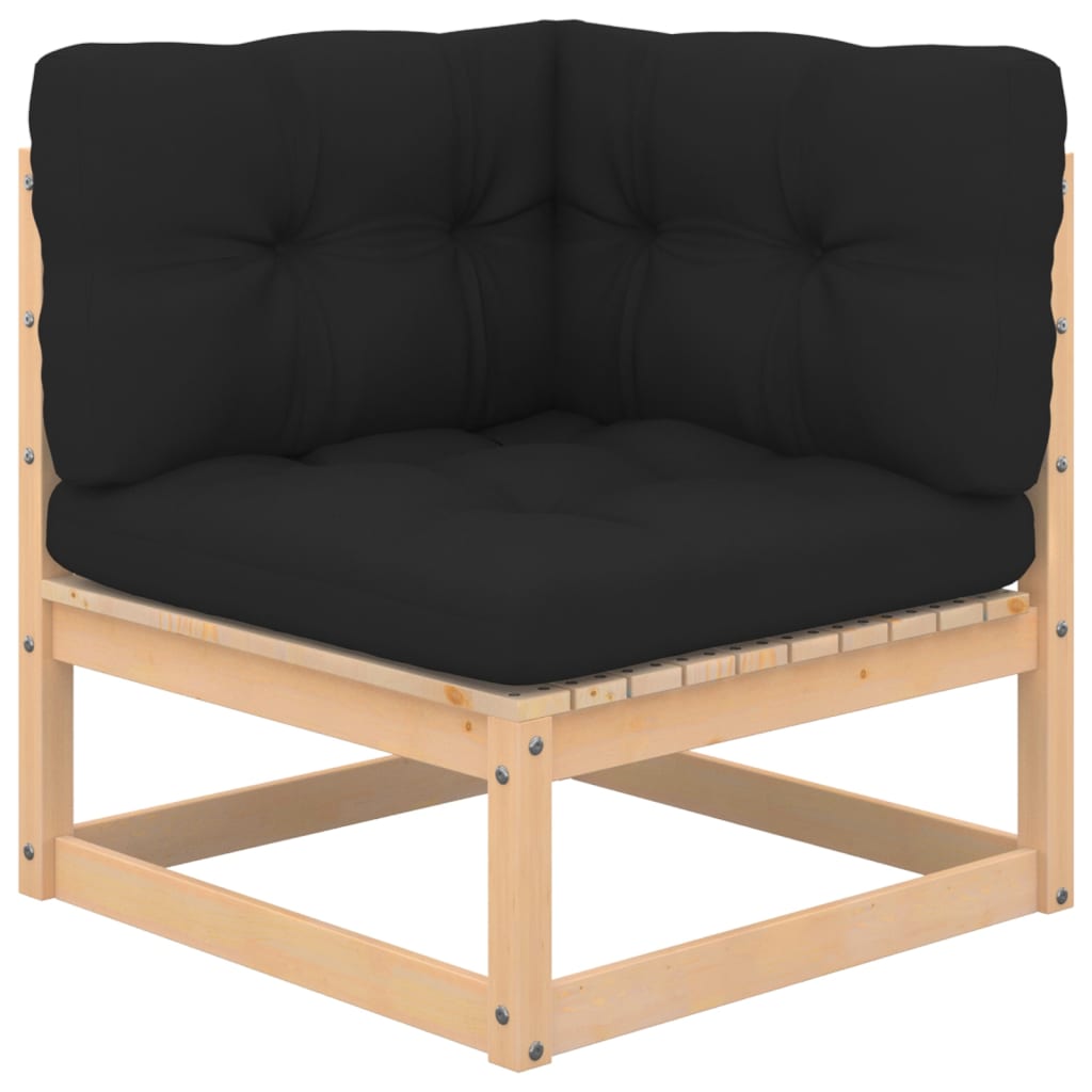 5 pcs conjunto lounge de jardim c/ almofadões pinho maciço - Image 2