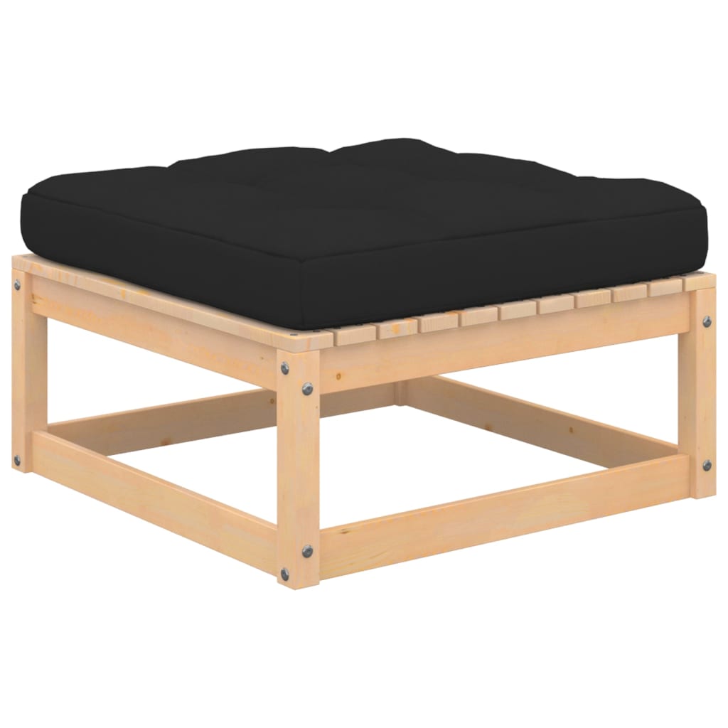 5 pcs conjunto lounge de jardim c/ almofadões pinho maciço - Image 4