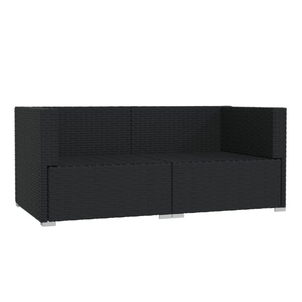 Sofá com almofadões 2 lugares vime PE preto - Image 4