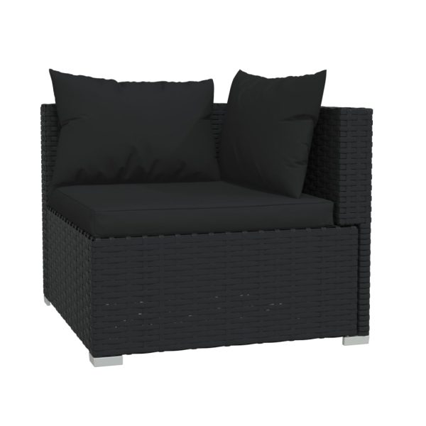 Sofá com almofadões 2 lugares vime PE preto - Image 5