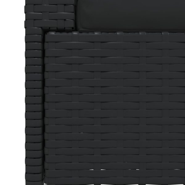 Sofá com almofadões 2 lugares vime PE preto - Image 8