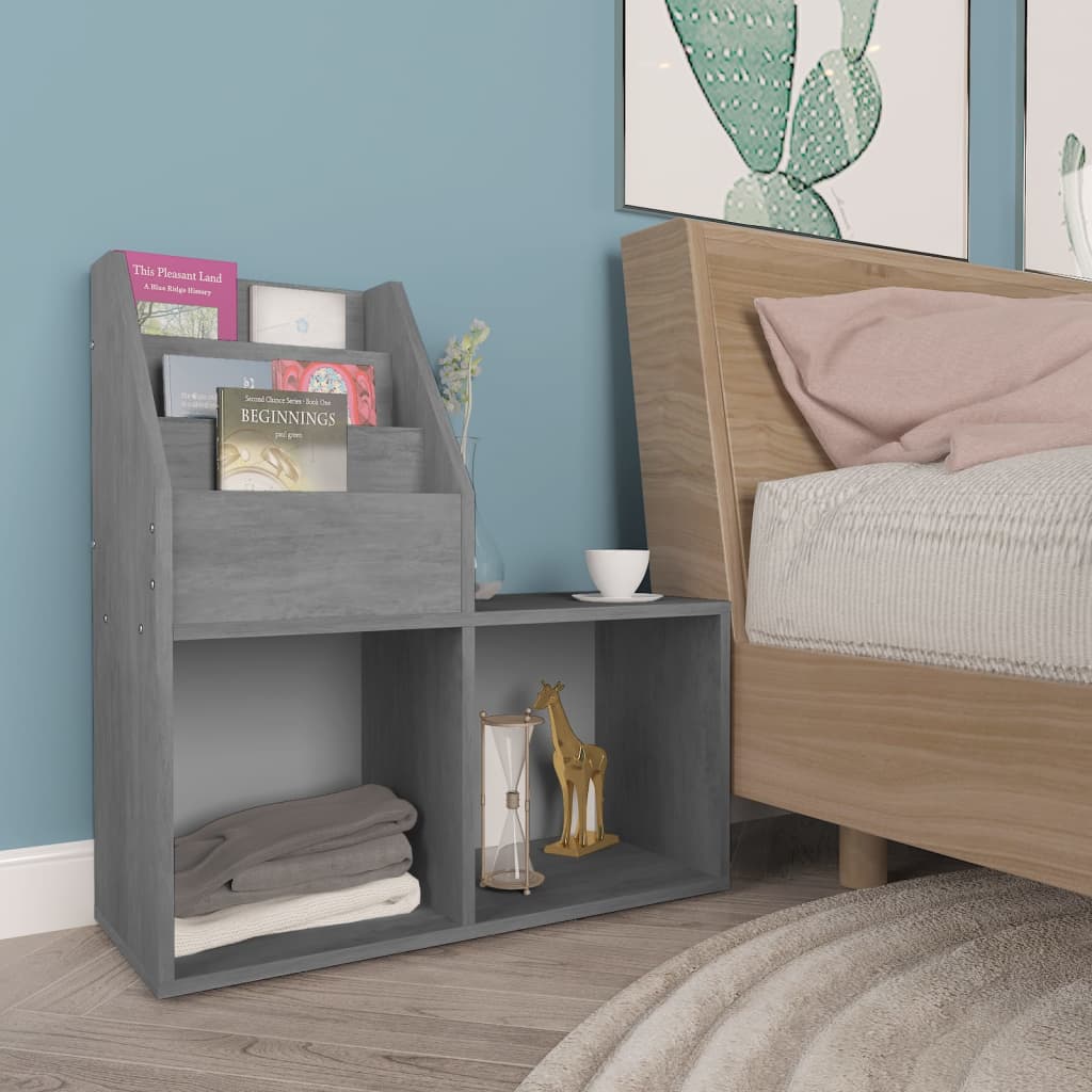 Suporte revistas infantil 71x30x78,5 cm aglom. cinzento cimento - Image 2