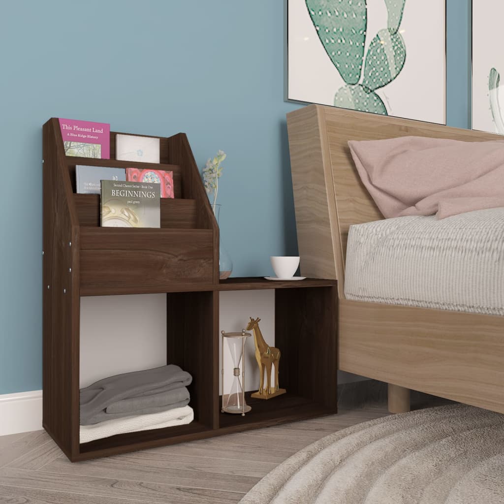 Suporte revistas infantil 71x30x78,5 cm aglom. carvalho fumado - Image 2