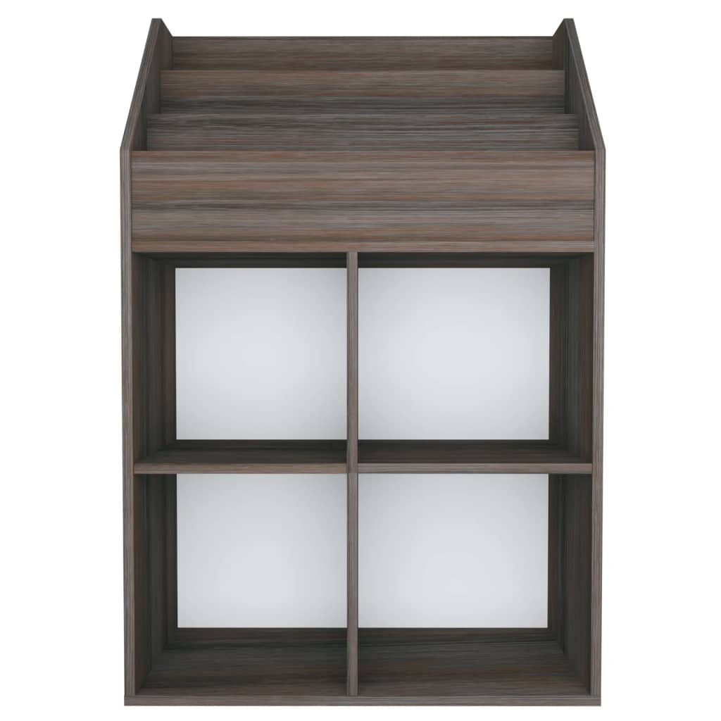 Suporte revistas infantil 71x30x114cm aglomerado cinza/carvalho - Image 2