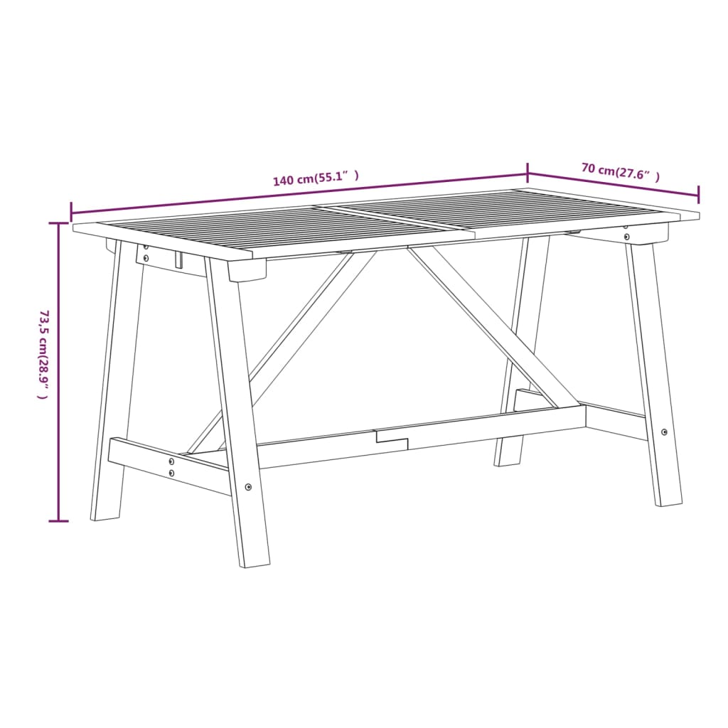 5 pcs conjunto de jantar para jardim madeira de acácia maciça - Image 6