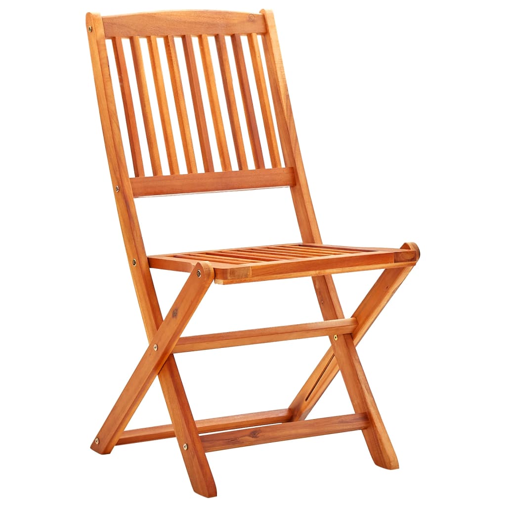 3 pcs conj. jantar exterior dobrável madeira eucalipto maciça - Image 2
