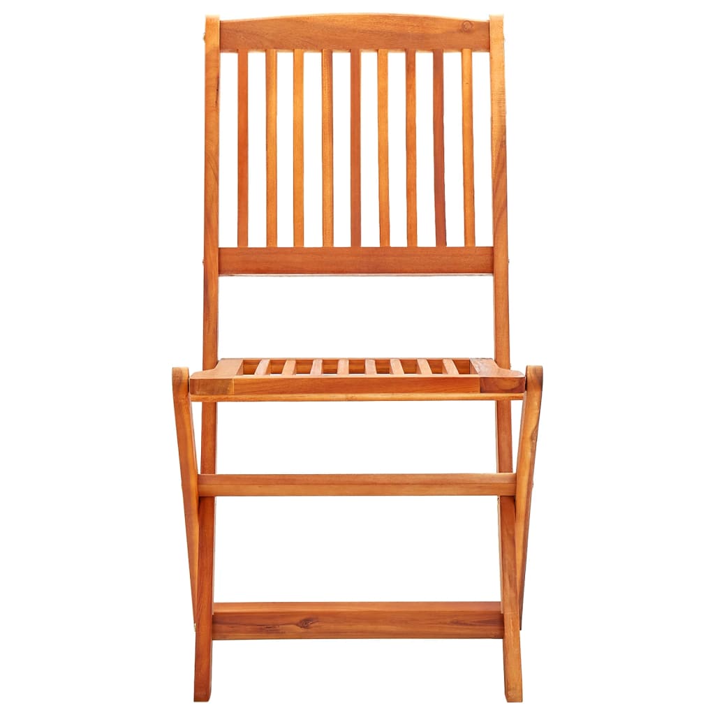 3 pcs conj. jantar exterior dobrável madeira eucalipto maciça - Image 3