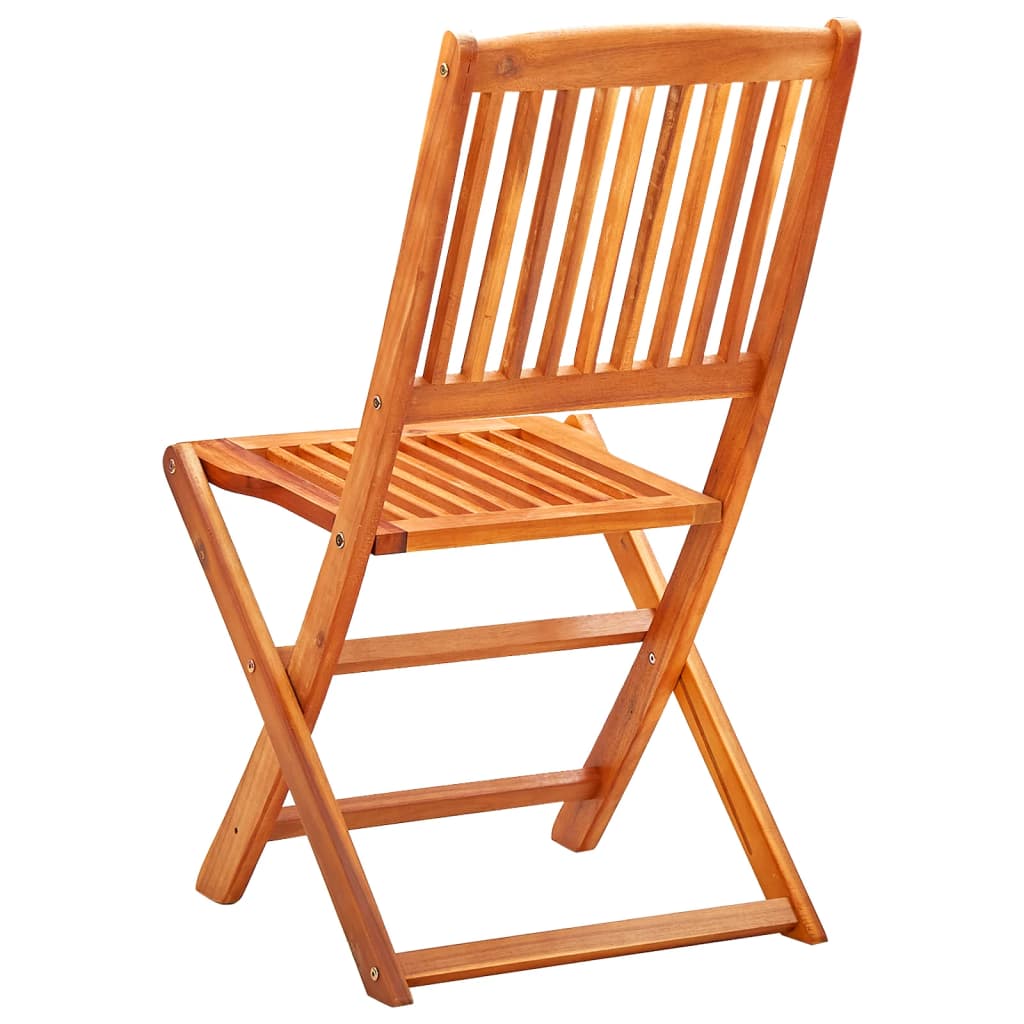 3 pcs conj. jantar exterior dobrável madeira eucalipto maciça - Image 5