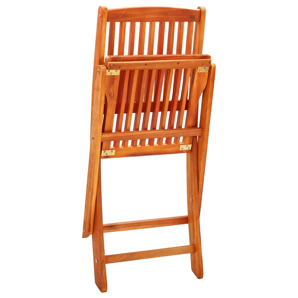 3 pcs conj. jantar exterior dobrável madeira eucalipto maciça - Image 6