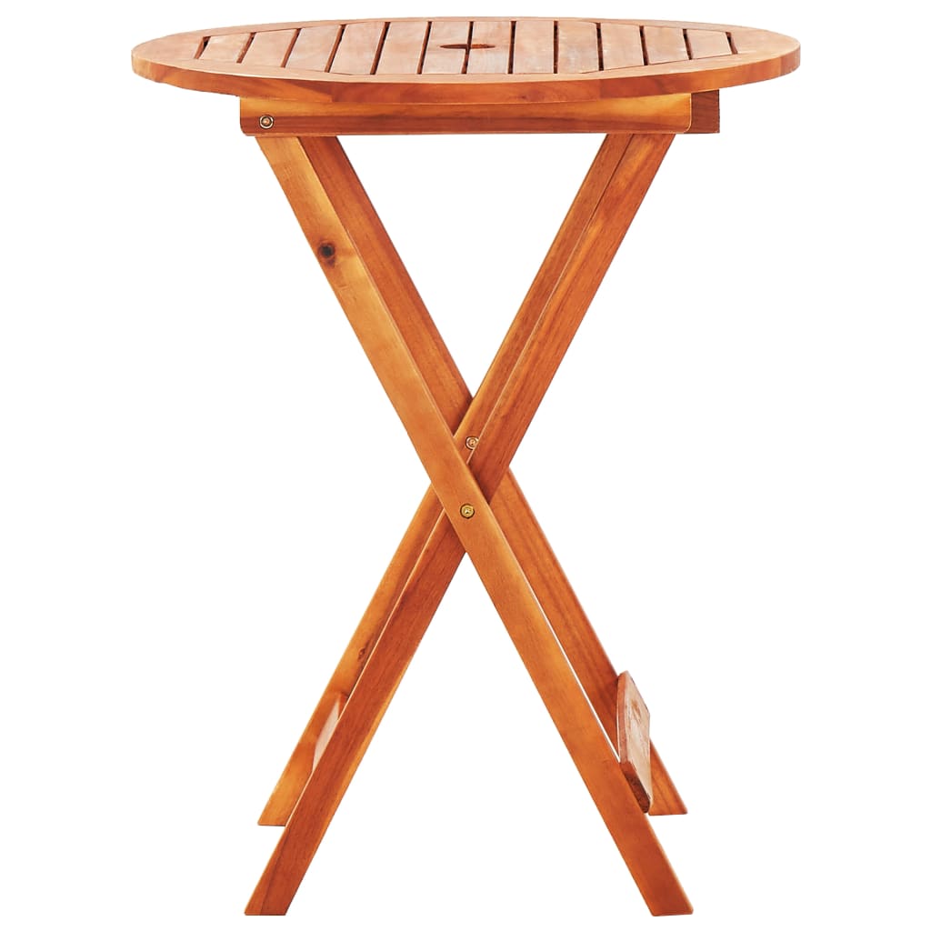 3 pcs conj. jantar exterior dobrável madeira eucalipto maciça - Image 8
