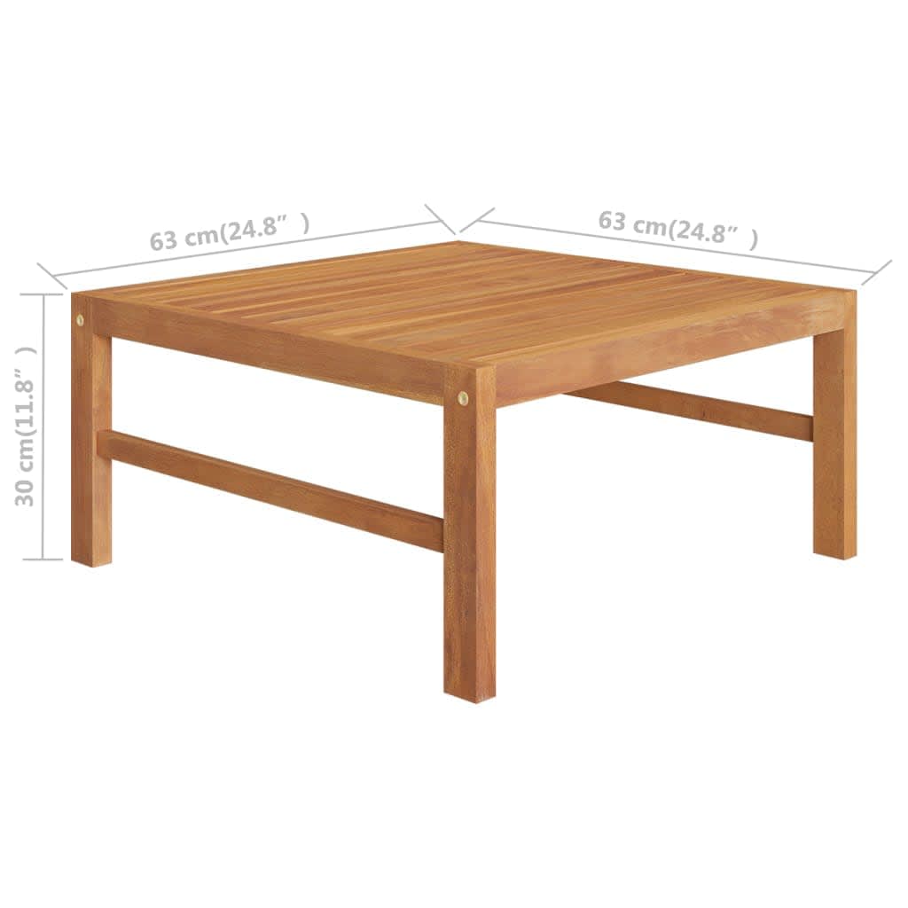 4 pcs conj. lounge jardim c/ almofadões cinzentos teca maciça - Image 7