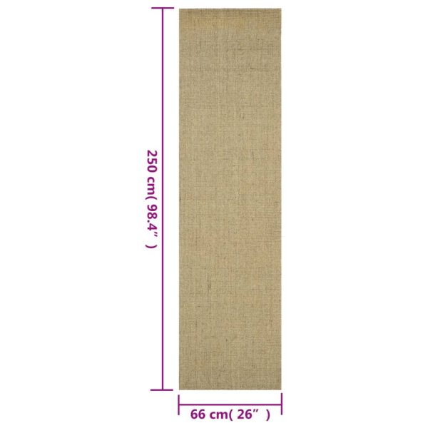 Tapete sisal natural 66x250 cm verde - Image 6