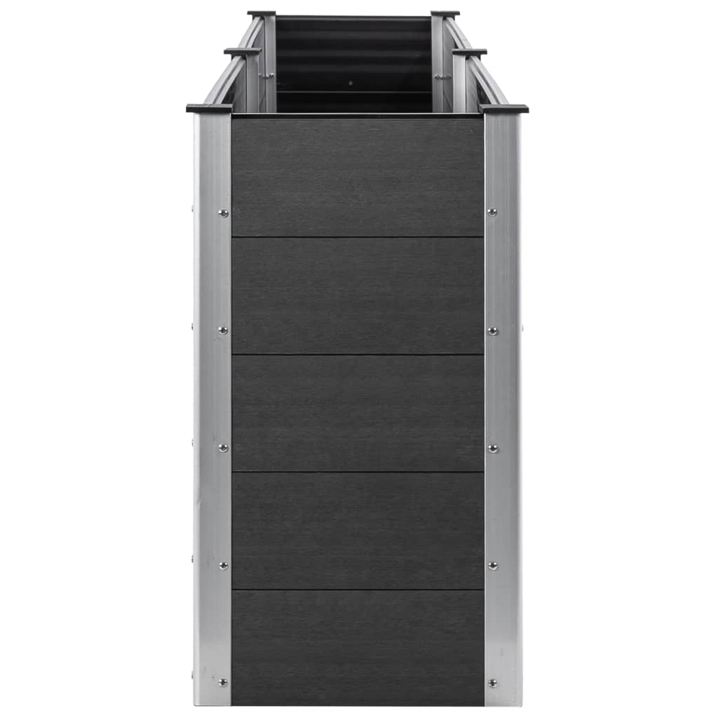 Canteiro elevado de jardim 200x100x91 cm WPC cinzento - Image 4