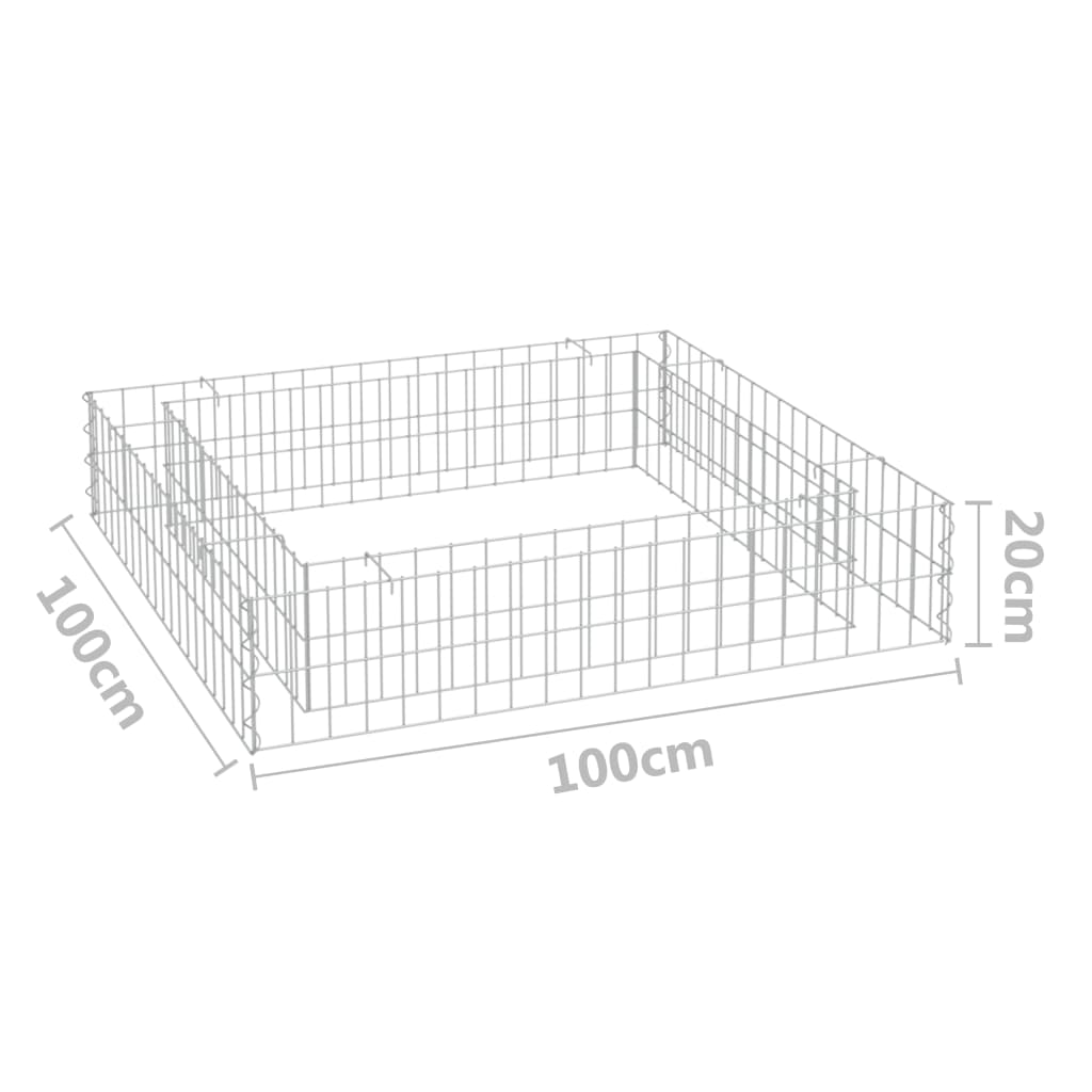 Canteiro elevado/cesto gabião 100x100x20 cm aço galvanizado - Image 5